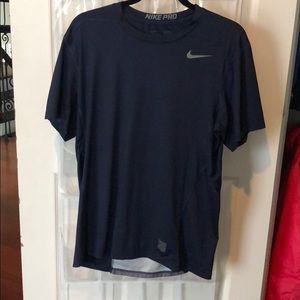 Nike pro navy fitted dry fit shirt